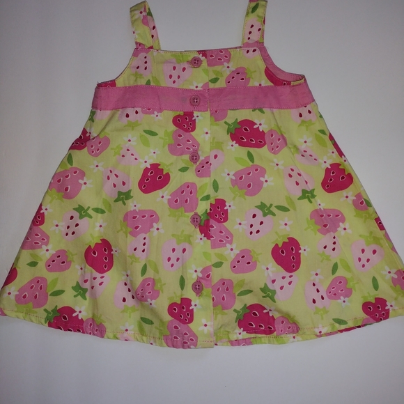 Baby Girl Gymboree Strawberry Dress, Baby Sleeveless Strawberry Dress, 2 Piece - Picture 2 of 13